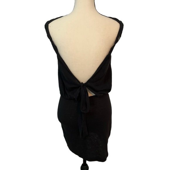 FP Beach Black Linen Dress Free People Size Small Swim Cover Up - Picture 3 of 10